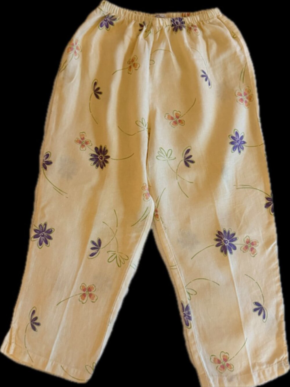 Russ Berens Malibu Y2K Linen Pants Women’s M Elastic Waist Coastal Beach